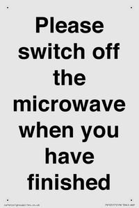 Please switch off the microwave when you have finished